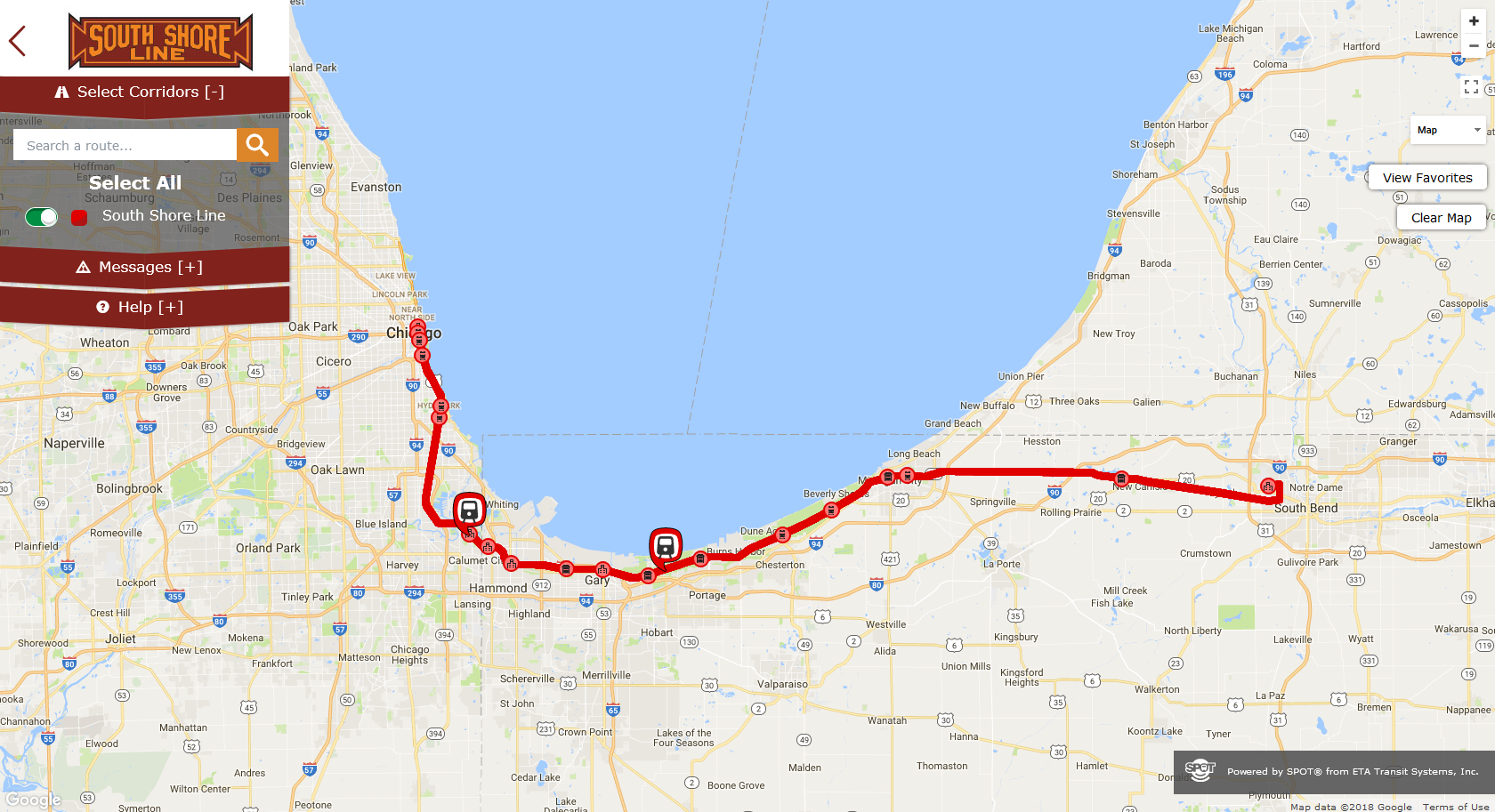 Train tracker screen shot